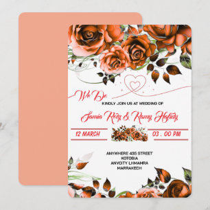 Invitation Modèle d'invitation de mariage Rose Crémeuse Imp