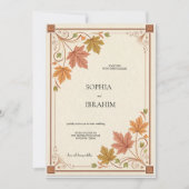 Invitation Modèle d'invitation de mariage rustique d'automne (Devant)