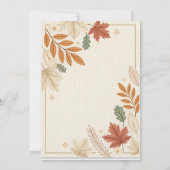 Invitation Modèle d'invitation de mariage rustique d'automne (Dos)