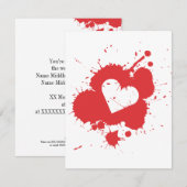 Invitation Modèle d'invitation de mariage (Splatter Heart) 2 (Devant / Derrière)