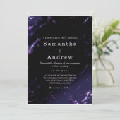Invitation Modèle d'invitation de mariage violet et noir (Debout devant)