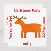 Invitation Modèle d'invitation de marionnettes de rennes (Devant / Derrière)