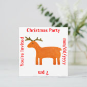 Invitation Modèle d'invitation de marionnettes de rennes (Debout devant)