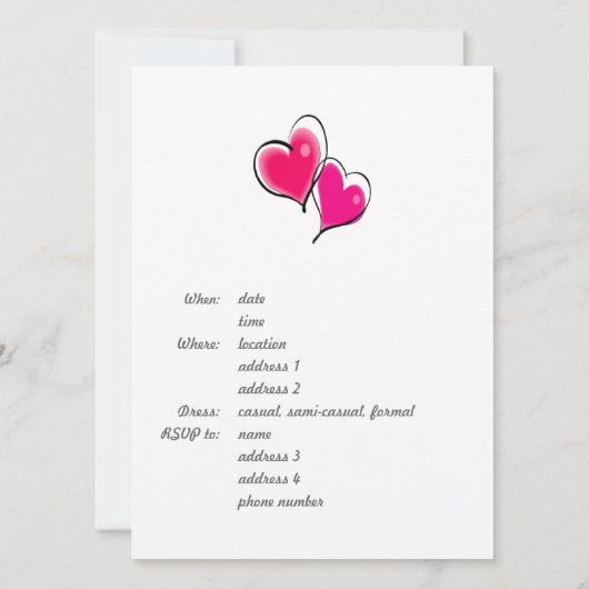 Invitation Modèle d'invitation de partie de fiançailles (Dos)