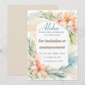 Invitation Modèle d'invitation de plage aux fleurs tropicales (Devant / Derrière)