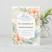 Invitation Modèle d'invitation de plage de fleurs tropicales (Debout devant)