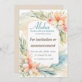 Invitation Modèle d'invitation de plage de fleurs tropicales (Devant / Derrière)