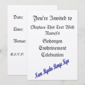 Invitation Modèle d'invitation d'enchâssement de SGI Gohonzon (Devant / Derrière)