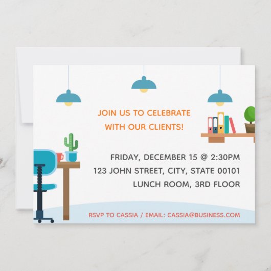 Invitation Modèle d'invitation du bureau d'affaires (Dos)