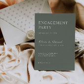 Invitation Modèle d'invitation du Fiançailles Sage Green