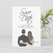 Invitation Modèle d'invitation Enregistrez la date (Debout devant)