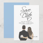 Invitation Modèle d'invitation Enregistrez la date (Devant / Derrière)