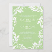 Invitation Modèle d'invitation Feuille Majestic | Vert pâle (Devant)