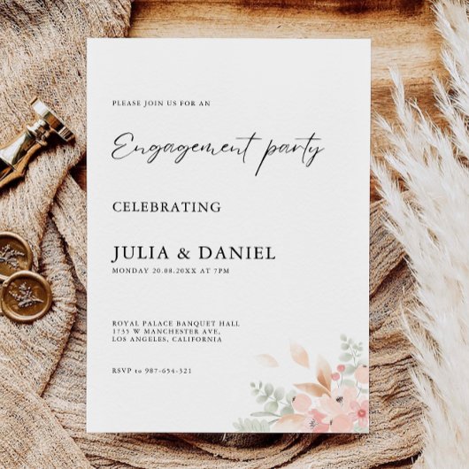 Invitation Modèle d'invitation Fiançailles fleur sauvage