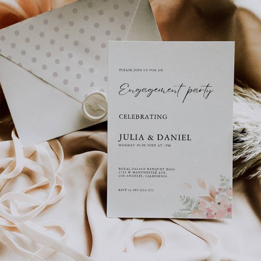 Invitation Modèle d'invitation Fiançailles fleur sauvage