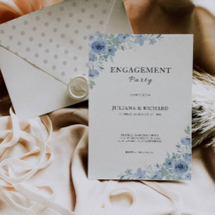 Invitation Modèle d'invitation Fiançailles Mariage bleu
