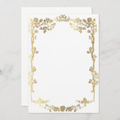 Invitation Modèle d'invitation florale dorée (Devant / Derrière)