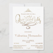 Invitation Modèle d'invitation Gold Quinceañera (Devant)