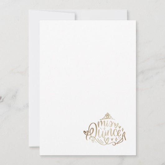 Invitation Modèle d'invitation Gold Quinceañera (Dos)