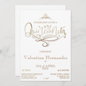 Invitation Modèle d'invitation Gold Quinceañera (Devant / Derrière)