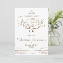 Modèle d'invitation Gold Quinceañera