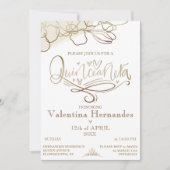 Invitation Modèle d'invitation Gold Quinceañera (Devant)