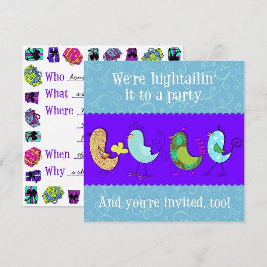 Invitation Modèle d'invitation Hightailin' It première versio (Devant / Derrière)