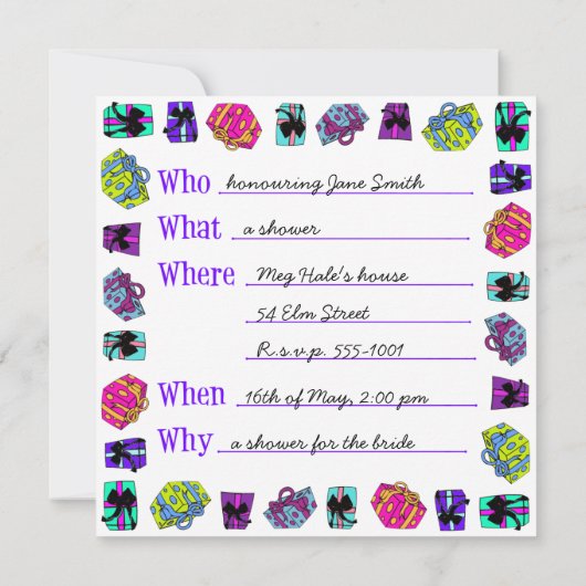 Invitation Modèle d'invitation Hightailin' Version Un (Dos)