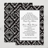 Invitation Modèle d'invitation mariage damassé (Devant / Derrière)