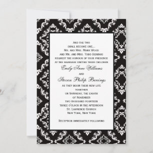 Invitation Modèle d'invitation mariage damassé