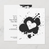 Invitation Modèle d'invitation (mariage) Splatter Heart 1 (Devant / Derrière)