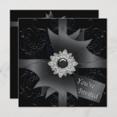 Invitation Modèle d'invitation noir pour toutes occasions (Devant / Derrière)