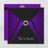 Invitation Modèle d'invitation noir violet pour toutes occasi (Devant / Derrière)