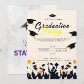 Invitation Modèle d'invitation numérique de remise de diplôme (Devant / Derrière)