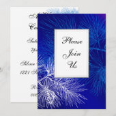 Invitation Modèle d'invitation personnalisé de pin bleu et bl (Devant / Derrière)