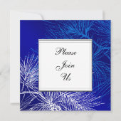 Invitation Modèle d'invitation personnalisé de pin bleu et bl (Devant)
