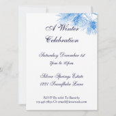 Invitation Modèle d'invitation personnalisé de pin bleu et bl (Dos)