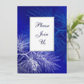 Invitation Modèle d'invitation personnalisé de pin bleu et bl (Debout devant)