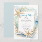 Invitation Modèle d'invitation Plage aux étoiles de mer (Devant / Derrière)