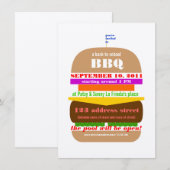 Invitation Modèle d'invitation pour barbecue de cheeseburger (Devant / Derrière)