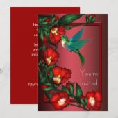 Invitation Modèle d'invitation pour colibri à l'hibiscus roug (Devant / Derrière)