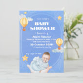 Invitation Modèle d'invitation pour fête de bébé garçon avec (Debout devant)