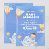 Invitation Modèle d'invitation pour fête de bébé garçon avec (Devant / Derrière)