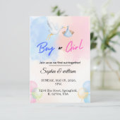 Invitation Modèle d'invitation pour fête de révélation du sex (Debout devant)