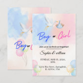 Invitation Modèle d'invitation pour fête de révélation du sex (Devant / Derrière)