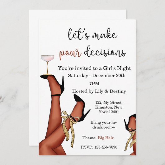 Invitation Modèle d'invitation pour prendre des décisions en (Devant / Derrière)