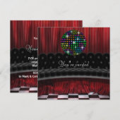 Invitation Modèle d'invitation pour soirée disco à boule à fa (Devant / Derrière)