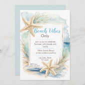 Invitation Modèle d'invitation pour Starfish Beach (Devant / Derrière)