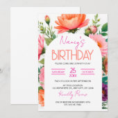 Invitation Modèle d'invitation pour un brunch d'anniversaire (Devant / Derrière)