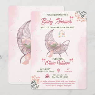 Invitation Modèle d'invitation pour une baby shower Bohème po